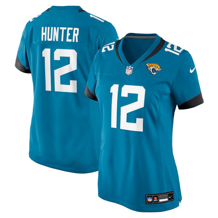 Women Jacksonville Jaguars 12 Travis Hunter Green Nike 2025 NFL Draft First Round Pick Team Game Player Jersey